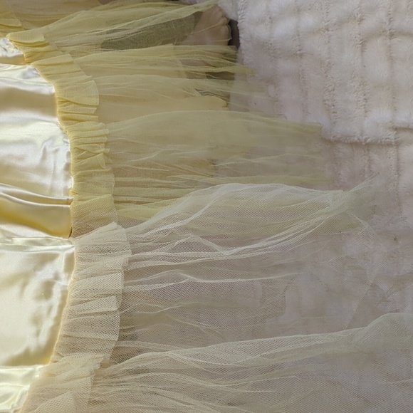 Vintage 1940s Yellow Satin Prom Dress, Very Disney Princess-y! For Kitty Rescue! - Picture 8 of 15